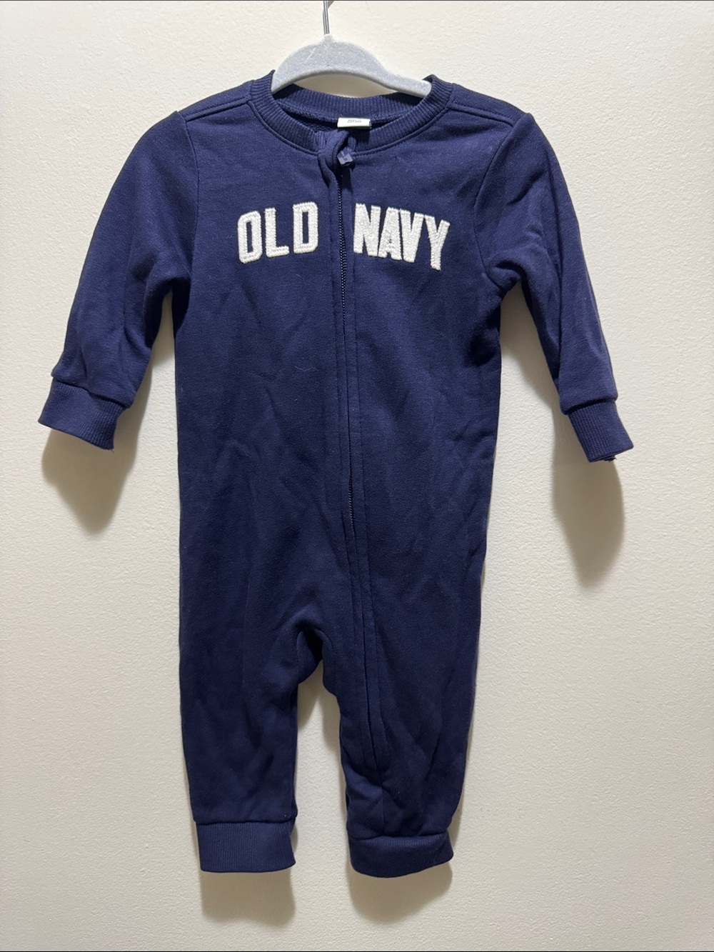 Old Navy Navy Blue Zippered Baby One-Piece Bodysuit